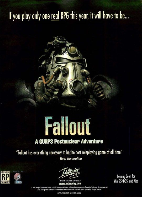 A na sam koniec taki smaczek – przed marcową premierą rozkręcała się machina marketingowa pierwszego Fallouta. Źródło: Computer Gaming World, 2/1997