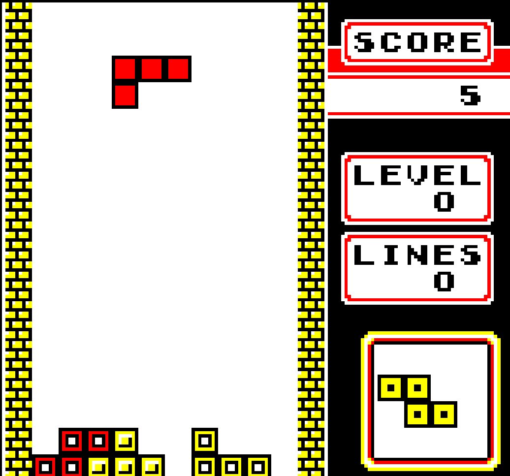 Czasem Tetris powinien zostać tylko Tetrisem. Na screenie: Tetris for GameBoy, Nintendo, 1998.