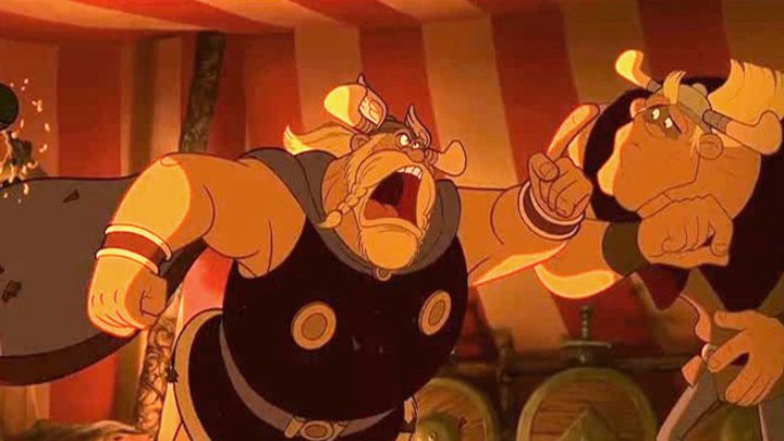 Rogate hełmy często towarzyszą wikingom w popkulturze. Źródło: IMDb, kadr z filmu Asterix i wikingowie. - Co jedli, czym walczyli i jak się bawili prawdziwi wikingowie - dokument - 2020-11-16