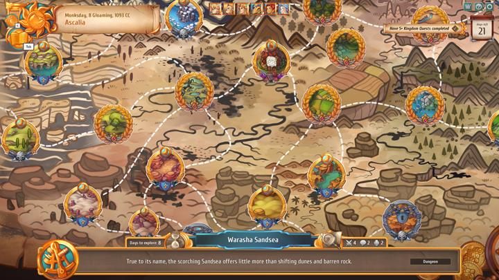 Wybór co do kolejnych krain do eksploracji należy całkowicie do ciebie. - Wyprawy - opis ogólny | Podziemia i walka | Regalia Of Man And Monarchs - Regalia: Of Men And Monarchs - poradnik do gry