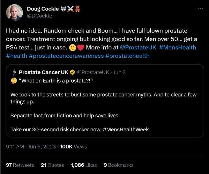 Doug Cockle ma raka prostaty, aktor głosowy z Wiedźmina zachęca do robienia badań - ilustracja #1