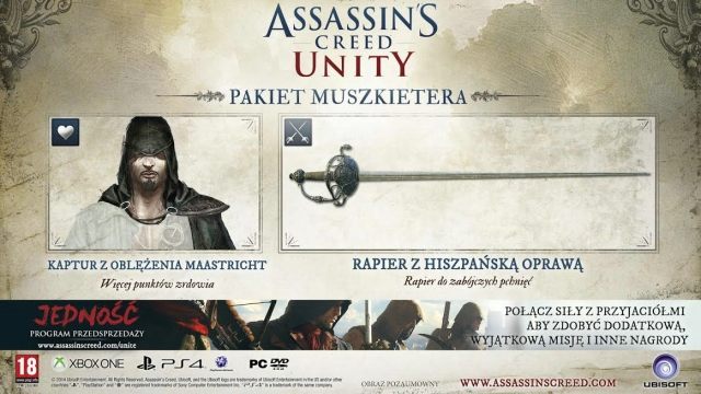 Pakiet Muszkietera - Assassin’s Creed: Unity – ruszyła przedsprzedaż - wiadomość - 2014-06-24