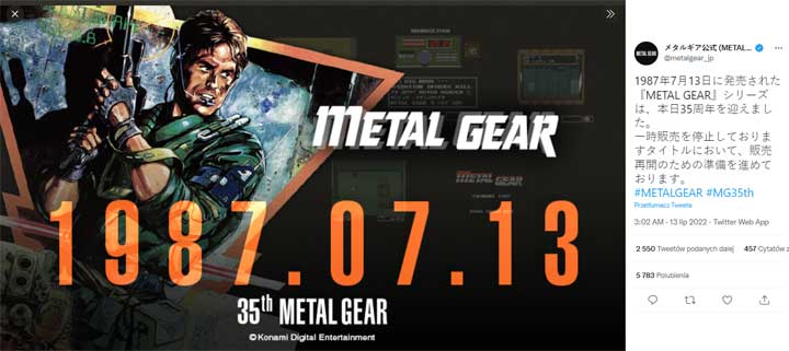 35 lat serii Metal Gear, Konami chce przywrócić usunięte gry - ilustracja #1