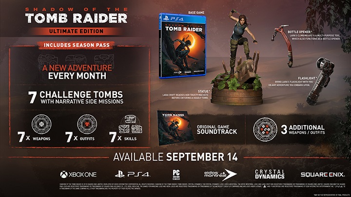 Ultimate Edition z fajnym otwieraczem do piwa. - Shadow of the Tomb Raider - szczegóły na temat gry, edycji specjalnych i season passa - wiadomość - 2018-04-28