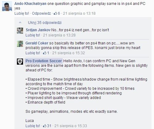 Pro Evolution Soccer 2015 – w PC-towej wersji zabraknie kilku bajerów.