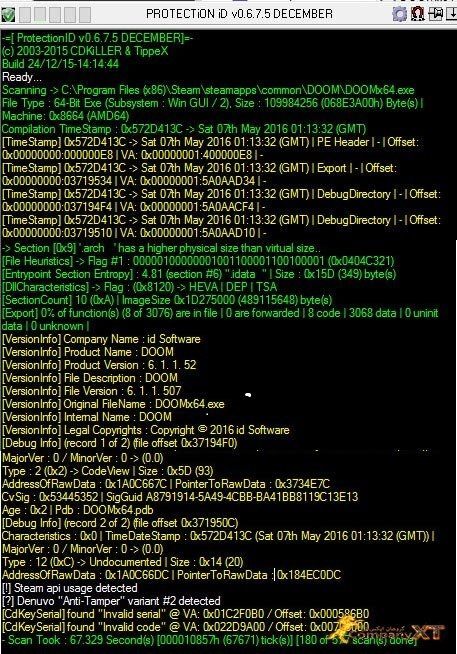 Denuvo odkryte w plikach Dooma / Źródło: Reddit.