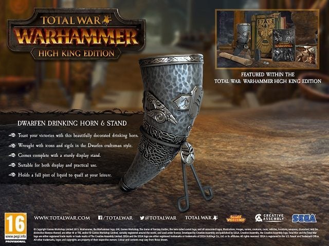 Total War: Warhammer - High King Edition – róg. - Total War: Warhammer ukaże się w kwietniu 2016 roku. Ujawniono edycję kolekcjonerską - wiadomość - 2015-10-22