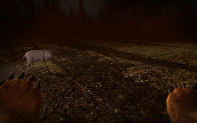 Starcie gigantów – miś kontra świnka. - Bear Simulator - symulator niedźwiedzia sfinansowany na Kickstarterze - wiadomość - 2014-03-23