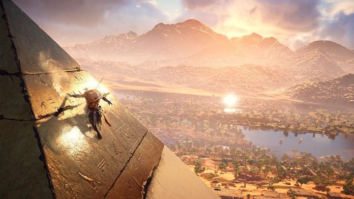 Ze względu na miejsce akcji, w grze nie mogło zabraknąć możliwości wspinaczki na piramidy. - Malowniczy Egipt na zwiastunie Assassin's Creed: Origins - wiadomość - 2017-06-17