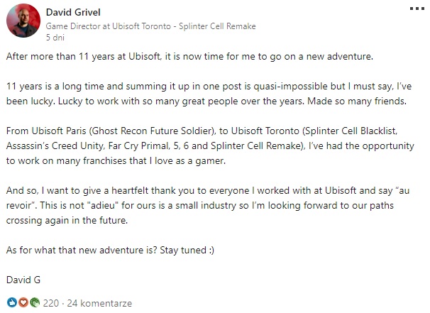 Splinter Cell Remake stracił reżysera; pracował nad Blacklist, AC Unity i Far Cry 6 - ilustracja #1