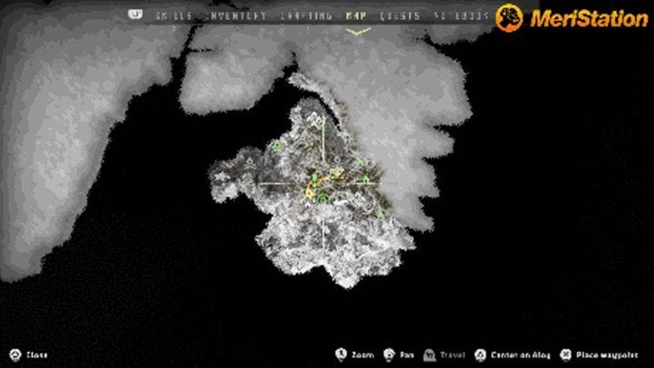 Dół mapy, z eksplorowanym w przedpremierowej wersji gry terenem. - Horizon Zero Dawn – wyciekł rozmiar mapy - wiadomość - 2017-02-06