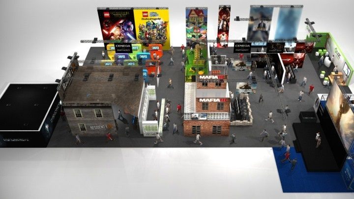 Wizualizacja stoiska Cenegi / Źródło: informacja prasowa. - Cenega na T-Mobile Warsaw Games Week 2016 - Dishonored 2, Sniper Elite 4 i Final Fantasy XV - wiadomość - 2016-10-10