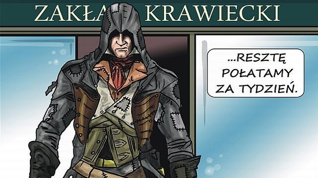 Oby Jacob Frye nie musiał zgłaszać się po łaty tak często jak Arno Dorian przed rokiem… (Źródło: komiks Fatal Draws autorstwa Gielczynskiego) - Assassin’s Creed: Syndicate otrzyma dwa patche w dniu premiery - wiadomość - 2015-10-20