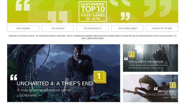 Uncharted 4 najlepszą grą roku wg. klientów sklepu Amazon - ilustracja #1