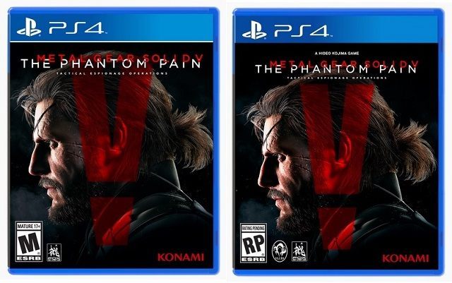Metal Gear Solid V: The Phantom Pain – z lewej strony nowa wersja okładki, z prawej stara. - Metal Gear Solid V: The Phantom Pain - Hideo Kojima znika z okładki gry - wiadomość - 2015-07-14