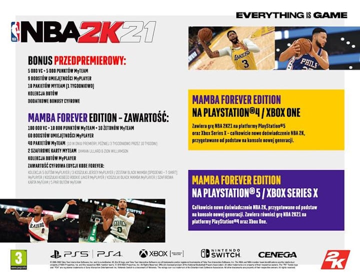 Są polskie ceny NBA 2K21 na PS5 i Xboksa Series X - ilustracja #2