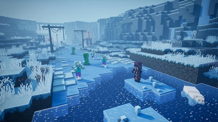 Zima w Minecraft: Dungeons - trzyminutowy gameplay z nowego DLC - ilustracja #1