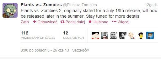 Plants vs. Zombies 2 nie zdąży na lipcową premierę.