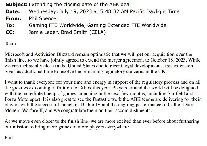 Microsoft i Activision Blizzard przedłużyły umowę o finalizacji fuzji - ilustracja #2