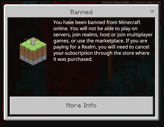 Ostrzejsze bany w Minecraft Bedrock - zmiany są kontrowersyjne - ilustracja #1