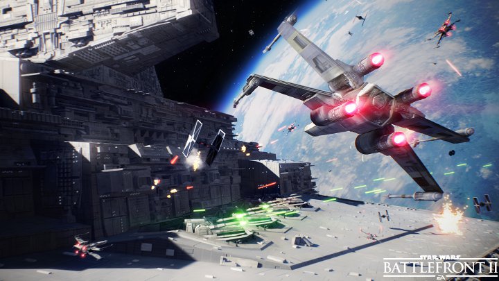 Walki w kosmosie są jednym z najbardziej chwalonych elementów nowego Battlefronta. - Premiera Star Wars Battlefront 2; EA chwilowo rezygnuje z mikropłatności - wiadomość - 2017-11-17
