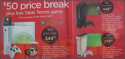 Obniżka ceny konsoli Xbox 360 - Premium o $50, Elite o $30, Core o $20? - ilustracja #1