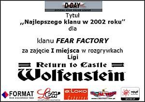FEAR FACTORY - najlepszy polski klan RtCW roku 2002 - ilustracja #1