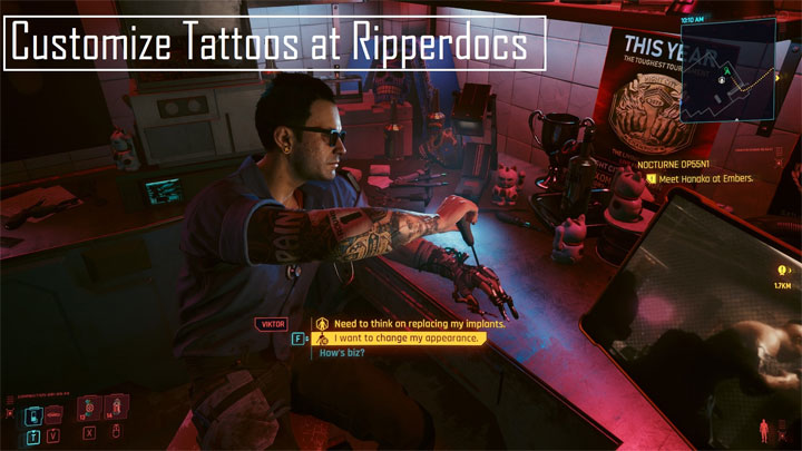 Cyberpunk 2077 mod Customize Tattoos at Ripperdocs v.1.0