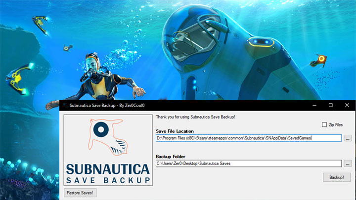Subnautica mod Subnautica Save Backup - Revamped v.1.6