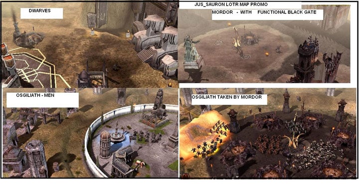 Władca Pierścieni: Bitwa o Śródziemie II mod JUS_SAURON LOTR MAP - bfme2