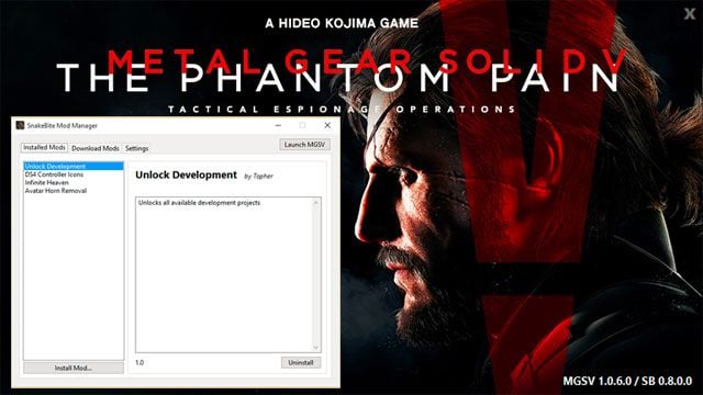Metal Gear Solid V: The Phantom Pain mod Snakebite Mod Manager