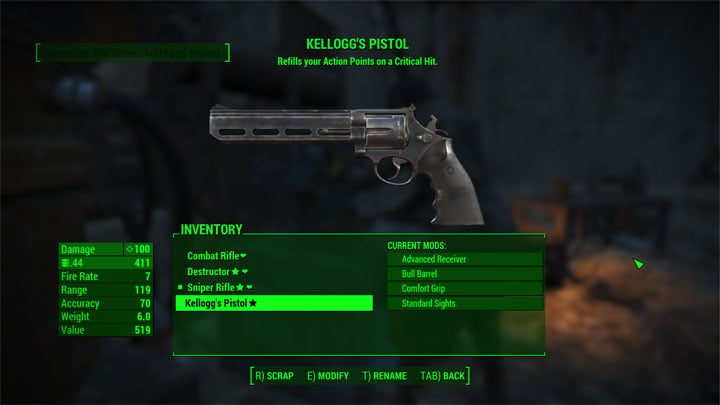 Fallout 4 mod Scrappable Legendaries v.1.0