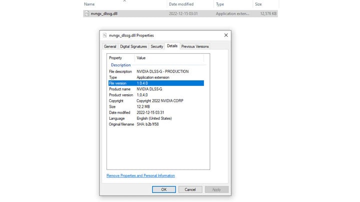 NVIDIA DLSS 3 Frame Generation DLL v.3.5.0