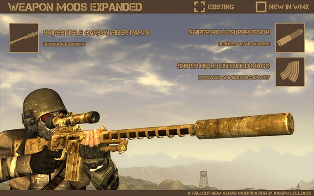 Fallout: New Vegas mod Weapon Mods Expanded - WMX v.1.1.4