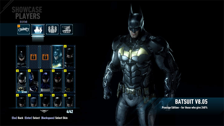 Batman: Arkham Knight mod Prestige Suit At Start of Game v.1