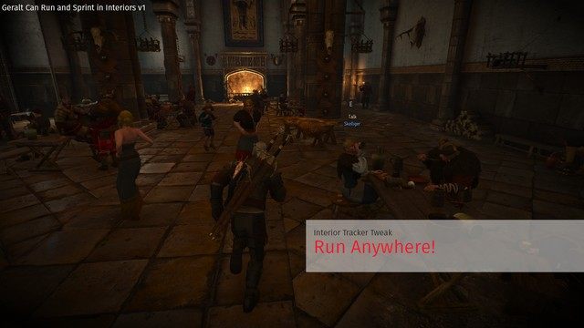 Wiedźmin 3: Dziki Gon mod Geralt Can Sprint In Interiors v.1.0