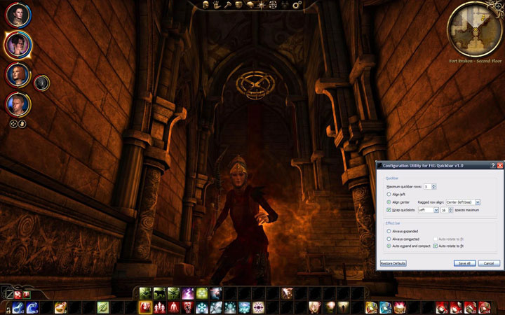 Dragon Age: Początek mod FtG Quickbar - Center and Multi Rowsx v.1.0