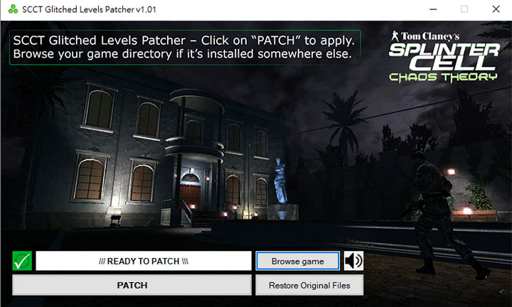 Tom Clancy's Splinter Cell: Chaos Theory mod SCCT Glitched Levels Patcher v.1.01