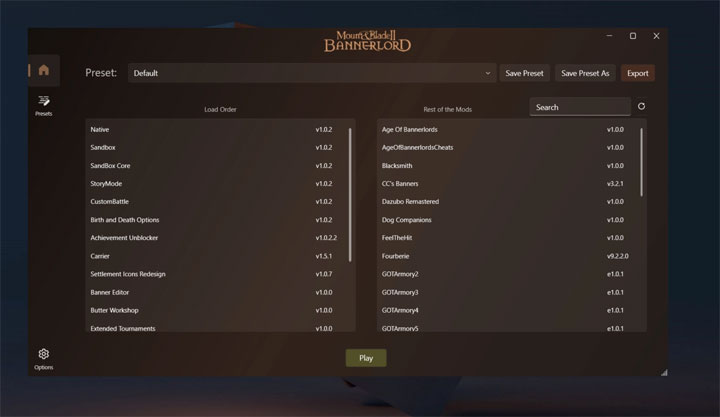 Mount & Blade II: Bannerlord mod Novus Bannerlord Launcher v.1.0.3