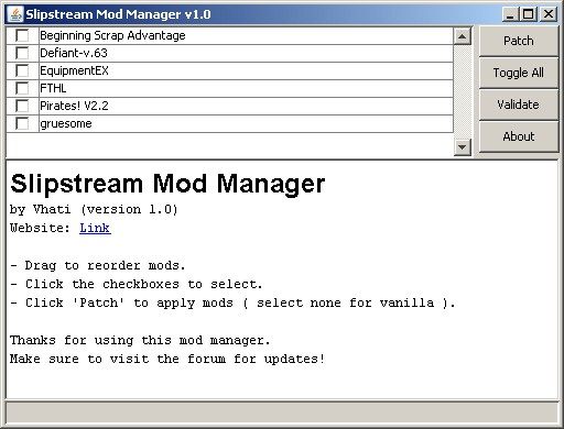 FTL: Faster Than Light mod Slipstream Mod Manager v.1.6