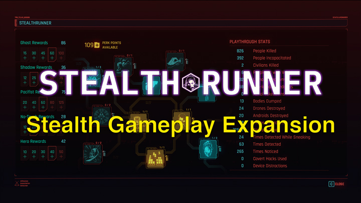 Cyberpunk 2077 mod Stealthrunner - Stealth Gameplay Expansion  v.1.0.2