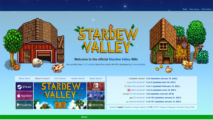 Stardew Valley mod Wiki Links v.0.1.2
