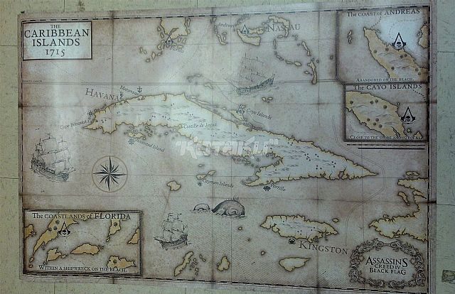 Mapa przedstawia wyspy Morza Karaibskiego, gdzie ma rozgrywać się akcja gry / źródło: Kotaku.com - Mapa kolejnym przeciekiem na temat gry Assassin's Creed IV: Black Flag? - wiadomość - 2013-02-27