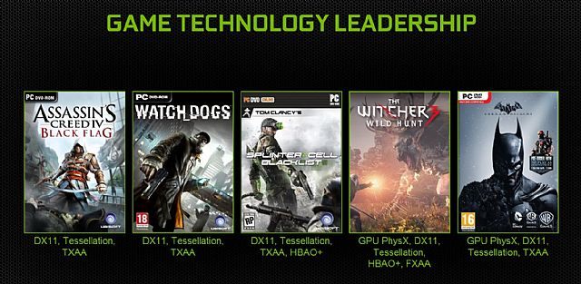 Lista gier, które będzie wspierać firma Nvidia - Wiedźmin 3, Batman: Arkham Origins, AC IV, SC: Blacklist i Watch Dogs będą wspierać nowe technologie firmy Nvidia - wiadomość - 2013-06-12