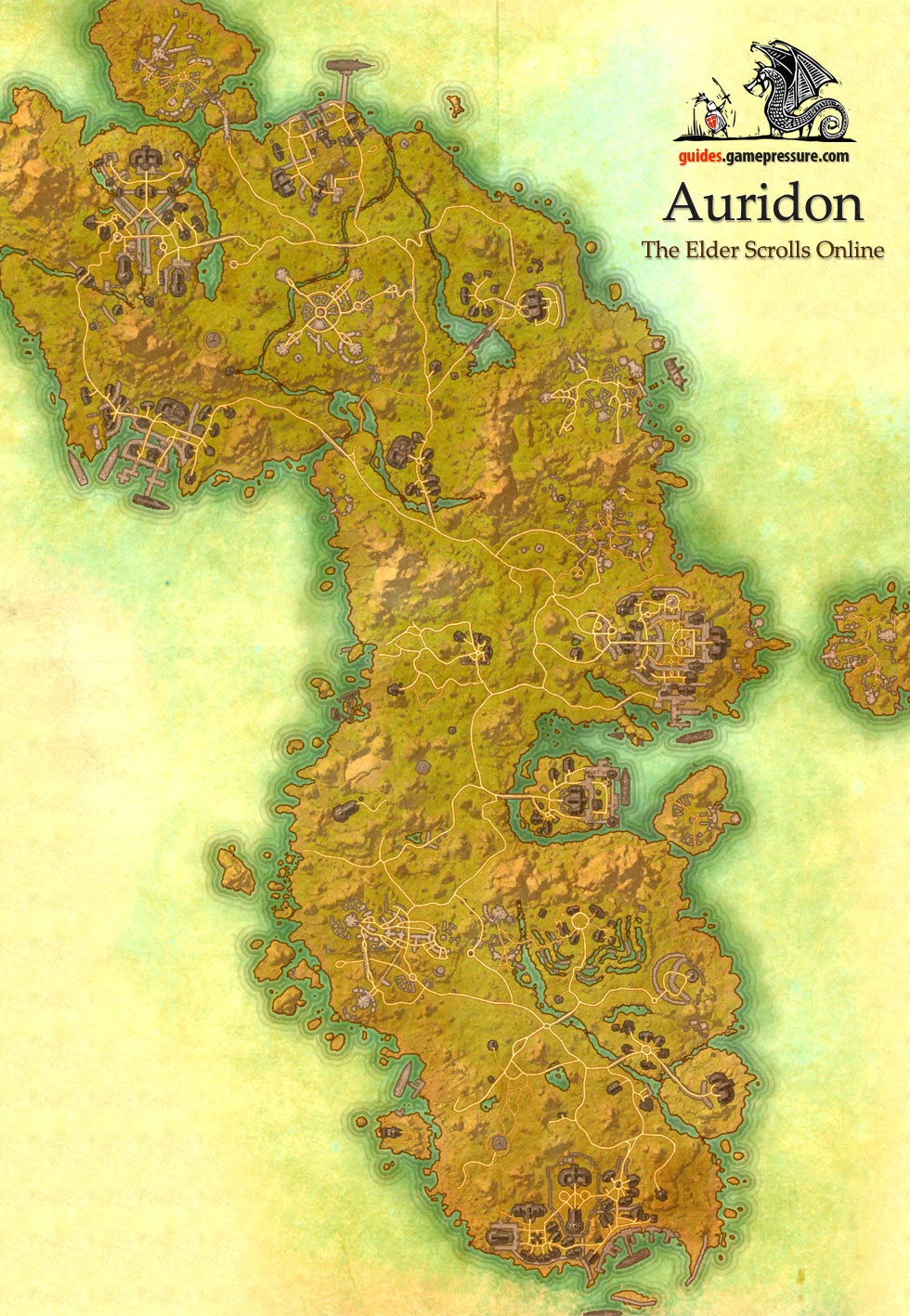 Auridon Aldmeri Dominion The Elder Scrolls Online World atlas The