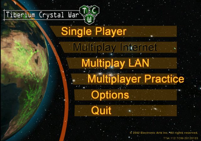 Oznaczenie wersji gry najczęściej znaleźć można w menu głównym, czego przykładem jest Command & Conquer: Tiberium Crystal War (2012). - 2012-12-17