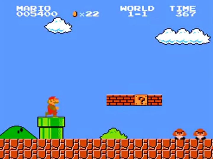 Skakanie po platformach, kolekcjonowanie przedmiotów oraz unikanie pułapek i przeciwników to podstawowe elementy gier platformowych, jak Super Mario Bros. (1985). - 2016-12-01