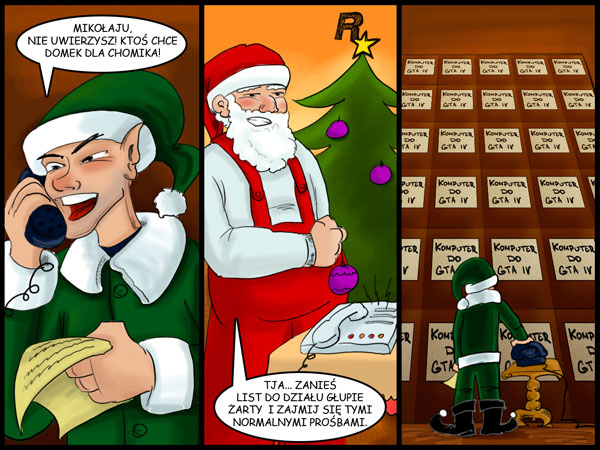 Z Mikołajem nie ma żartów, komiks Królewska 57, odc. 30. Boże Narodzenie oznacza dla wielu okres prezentów. Warto nie zmarnować swojej szansy i poprosić Mikołaja o właściwy podarunek.