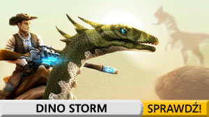 Dino Storm to darmowa gra akcji, w kt�rej sterujemy poczynaniami kowboja uzbrojonego w bro� laserow� i dosiadaj�cego udomowionego dinozaura.