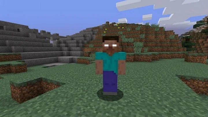 Czy oczy Herobrine’a mogą kłamać? Źródło: Mojang Studios. - 14 szalonych teorii, które wymyślili fani gier - dokument - 2022-12-27